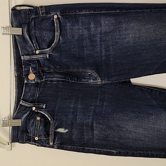 MOTHER The Looker High-Rise Ankle Fray Skinny Jeans in Close to the Edge 24 - Picture 4 of 16